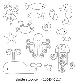 sea life digital stamps