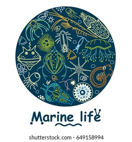 Sea life. Elements for design