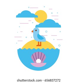 sea life flat draw