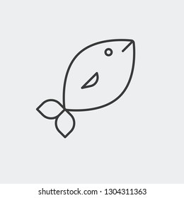 Sea life, sea food, fish, meat modern clear flat outline vector icon