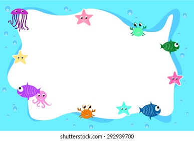 Sea life frame background 