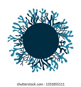 Sea life frame  -  vector background with corals