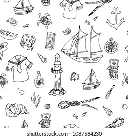 sea life graphic seamless pattern