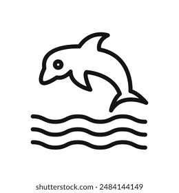 Sea Life icon black and white vector sign