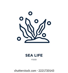 sea life icon from food collection. Thin linear sea life, sea, ocean outline icon isolated on white background. Line vector sea life sign, symbol for web and mobile