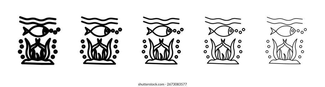 Sea Life icon isolated vector on white background set