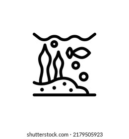 Sea Life Icon. Line Art Style Design Isolated On White Background