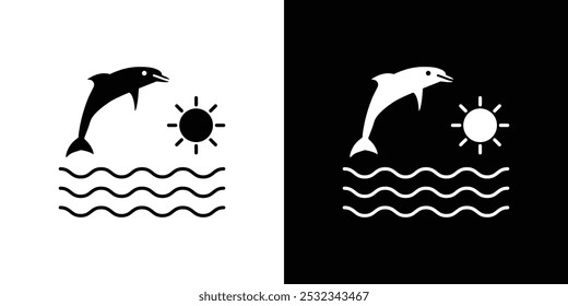 Sea Life icon linear logo isolated