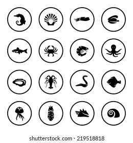 Sea life icon set