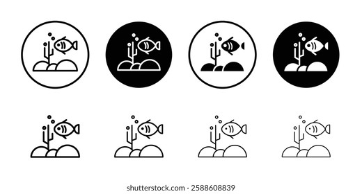 Sea Life icon Simple outline vector logo