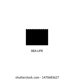 sea life icon vector black design