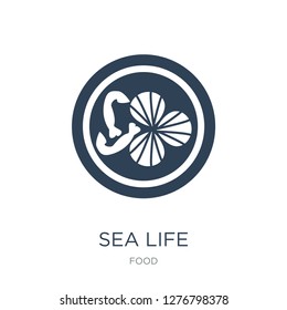 sea life icon vector on white background, sea life trendy filled icons from Food collection, sea life vector illustration
