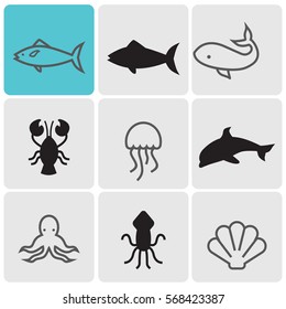 Sea life icons