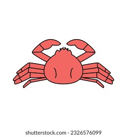 sea life illustration. Simple crab design.