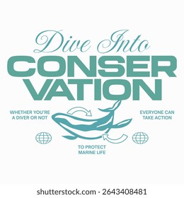 Sea life quote t-shirt design, Ocean environmental typography quotes, Ocean ecosystem and conservation graphic, Marine environment poster design