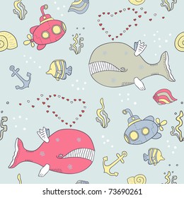 sea life seamless background