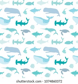 Sea Life. Seamless Pattern