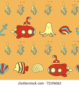 sea life seamless pattern