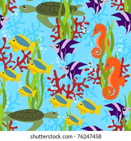 sea life seamless pattern