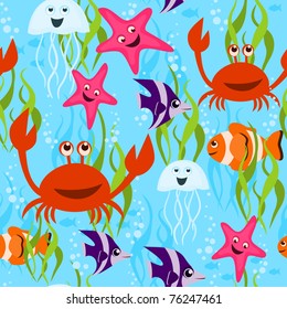 sea life seamless pattern