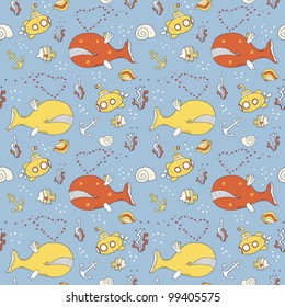sea life seamless pattern