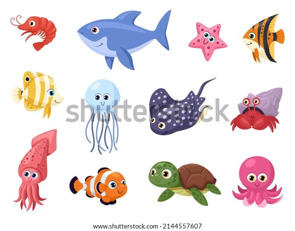 Sea Life Swimming Ocean Animal Stingray Stock Vector (Royalty Free ...