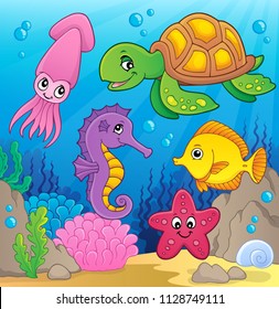 Sea life theme image 1 - eps10 vector illustration.