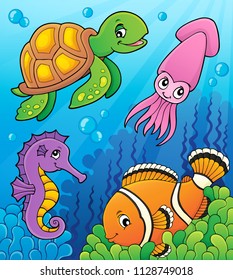 Sea life theme image 3 - eps10 vector illustration.
