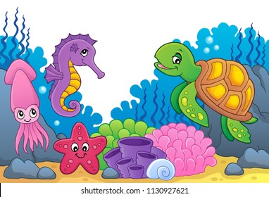 Sea life theme image 5 - eps10 vector illustration.