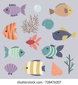 Sea life vector graphics