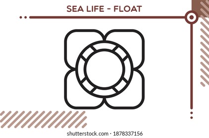 Sea Life Vector Icon Float