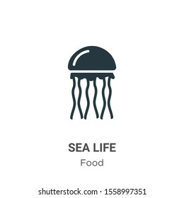 Sea life vector icon on white background. Flat vector sea life icon symbol sign from modern food collection for mobile concept and web apps design.