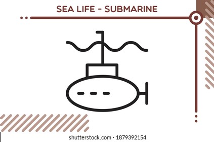 Sea Life Vector Icon Submarine