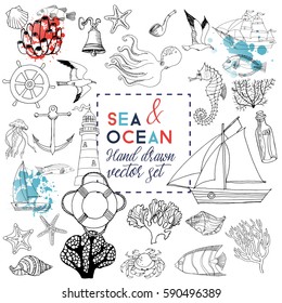 Sea life vector set