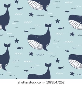 Sea Life Whales Dolphins Illustrations Banner Stock Vector (Royalty ...