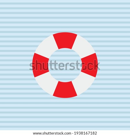 Sea Lifebuoy Circle Icon. Flat Design Vector Illustration. Marine Travel Lifestyle Symbol