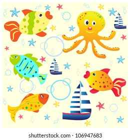 Sea life-cartoon