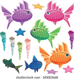 sea life/Sea Life/ each piece is separate to create a sea scene or decorate a page with underwater life. The tube like corals come in fun colors!