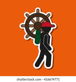 sea lifestyle design, flat illustration