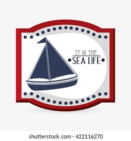 Sea lifestyle icon. nautical design. Flat illustration
