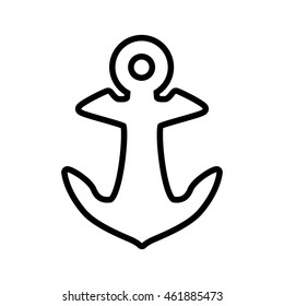 Sea lifestyle and nautical concept represented by silhouette anchor icon. Isolated and flat illustration