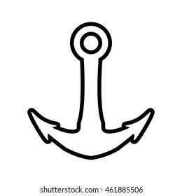 Sea lifestyle and nautical concept represented by silhouette anchor icon. Isolated and flat illustration