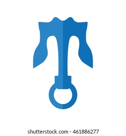 Sea lifestyle and nautical concept represented by blue anchor icon. Isolated and flat illustration