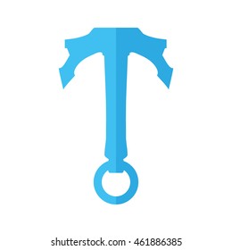 Sea lifestyle and nautical concept represented by blue anchor icon. Isolated and flat illustration