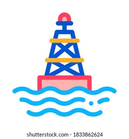 Sea Light Buoy Icon Vector. Outline Sea Light Buoy Sign. Isolated Contour Symbol Illustration
