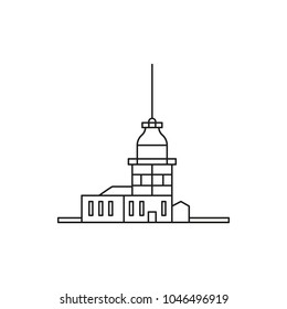 Sea lighthouse icon. Outline sea lighthouse vector icon for web design isolated on white background