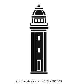 Sea lighthouse icon. Simple illustration of sea lighthouse vector icon for web design isolated on white background
