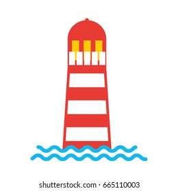 sea lighthouse isolated icon