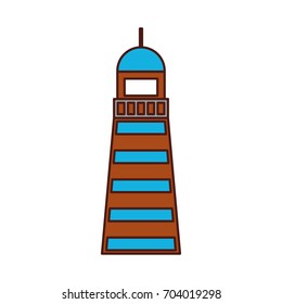 Sea lighthouse isolated icon
