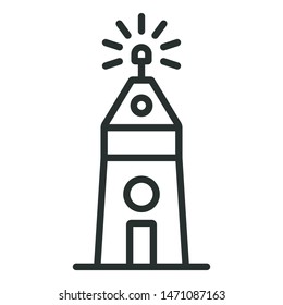 sea lighthouse - minimal line web icon. simple vector illustration. concept for infographic, website or app.